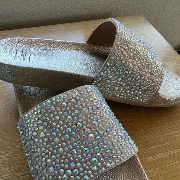 INC Women's Sparkly Rhinestone Sandals/Slides, Wms. Sz. 10, New, Never Worn - Picture 2 of 13